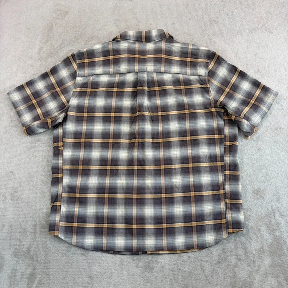 REI Co Op Sahara Tech‎ Shirt in Brown Plaid Men XL Outdoor Vented Hiking NWOT